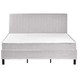 Beliani Divan Bed Fabric Countess 180 X 200 Cm (Eu Super King) Light Grey - thumbnail 4