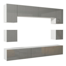 Creative Furniture Panorama Wall Tv Unit - White & Grey Gloss Doors - thumbnail 6
