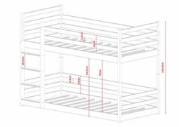 Arte Mini Cinnamon Wooden Bunk Bed 90 X 190Cm - With 2 Foam Mattresses - thumbnail 2