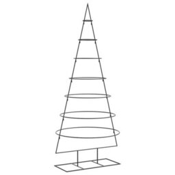 Berkfield Modern Metal Christmas Tree For Decoration Black 180 Cm - thumbnail 1
