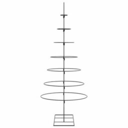 Berkfield Modern Metal Christmas Tree For Decoration Black 180 Cm - thumbnail 4