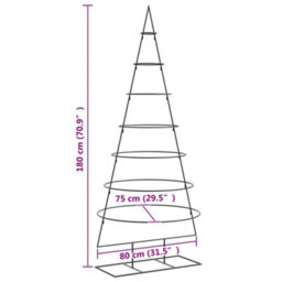 Berkfield Modern Metal Christmas Tree For Decoration Black 180 Cm - thumbnail 7