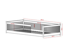 Arte Montessori Wooden Single Bed Pedro Eu Single - Floor-Hugging Grey Pine, Protective Spindle Frame & Slat Kit - thumbnail 2
