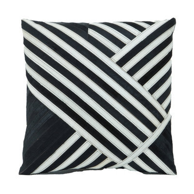 Orsina Bosie Safira Black And White Hair On Leather Cushion - image 1