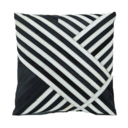 Orsina Bosie Safira Black And White Hair On Leather Cushion