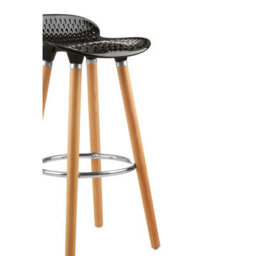 Orsina Matte Black Bar Stool, Easy To Clean Kitchen Bar Stool, Footrest Bar Stool, Space-Saver Breakfast Stool - thumbnail 5