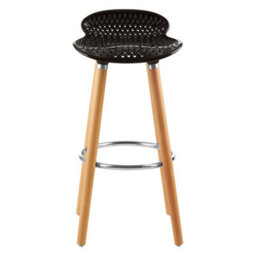 Orsina Matte Black Bar Stool, Easy To Clean Kitchen Bar Stool, Footrest Bar Stool, Space-Saver Breakfast Stool - thumbnail 1