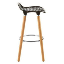 Orsina Matte Black Bar Stool, Easy To Clean Kitchen Bar Stool, Footrest Bar Stool, Space-Saver Breakfast Stool - thumbnail 3