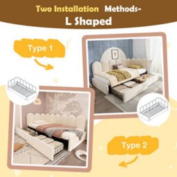 Matteo Beige Velvet 3Ft Single Daybed Sofa Bed With Integrated Storage Drawers - thumbnail 3