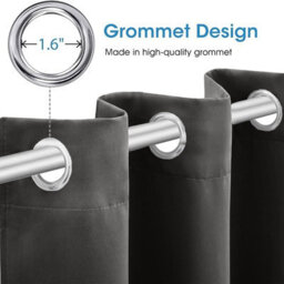 Oxford Homeware Plain Grey 230Gsm Blackout Curtain Thermal Insulated Eyelet For Living Room Curtain Pair (W)168Cm X (L)228Cm - thumbnail 5