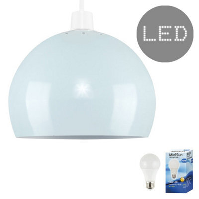 Valuelights Arco Blue Dome Ceiling Shade And Bulb (D)20Cm - image 1