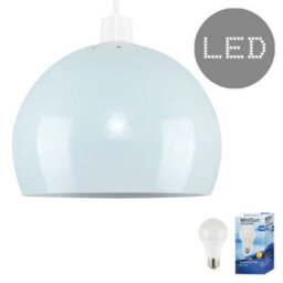 Valuelights Arco Blue Dome Ceiling Shade And Bulb (D)20Cm