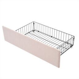 Abrihome Upholstered Bed Daybed With Drawers Storage, 90X190Cm, Bed Frame With Slatted Frame, Velvet, Pink (No Mattress) - thumbnail 7