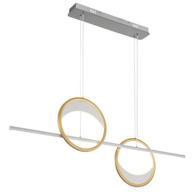 Luminosa Lighting Luminosa Umbra Bar Pendant Ceiling Light Silver Colored 2X Led Dimmable 2700-6500K Remote Control Timer - image 1
