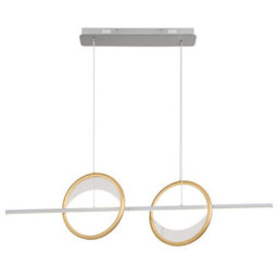 Luminosa Lighting Luminosa Umbra Bar Pendant Ceiling Light Silver Colored 2X Led Dimmable 2700-6500K Remote Control Timer - thumbnail 7