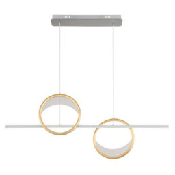 Luminosa Lighting Luminosa Umbra Bar Pendant Ceiling Light Silver Colored 2X Led Dimmable 2700-6500K Remote Control Timer - thumbnail 3