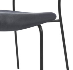 Nordlys Set Of 2 Metal And Black Faux Leather Dining Chairs With Wooden Back Modern Design Style Dining Room - thumbnail 5