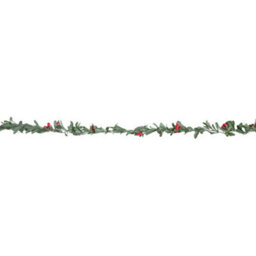 Samuel Alexander 1.90M Festive Garland With Green Seasonal Leaves And Red Berries - thumbnail 8