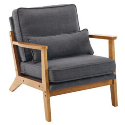 Modern Accent Chair Upholstered Single Lounge Chair Indoor Armchair W/wood Frame - thumbnail 1