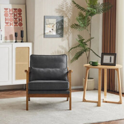 Modern Accent Chair Upholstered Single Lounge Chair Indoor Armchair W/wood Frame - thumbnail 6