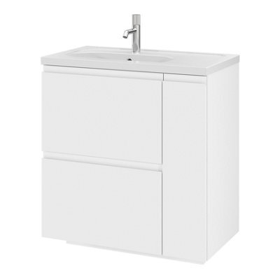 GoodHome Levanna Matt White Freestanding Vanity Unit & Basin Set (W)800mm (H)850mm - image 1
