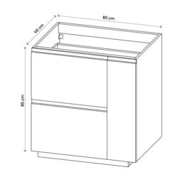 GoodHome Levanna Matt White Freestanding Vanity Unit & Basin Set (W)800mm (H)850mm - thumbnail 9