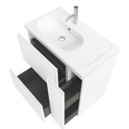 GoodHome Levanna Matt White Freestanding Vanity Unit & Basin Set (W)800mm (H)850mm - thumbnail 4