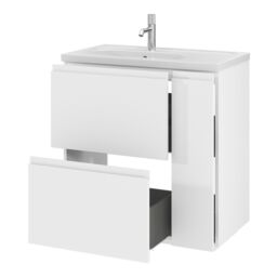 GoodHome Levanna Matt White Freestanding Vanity Unit & Basin Set (W)800mm (H)850mm - thumbnail 3