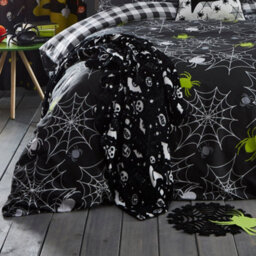 Bedlam Boo Plush Halloween Black Fleece Throw - thumbnail 2