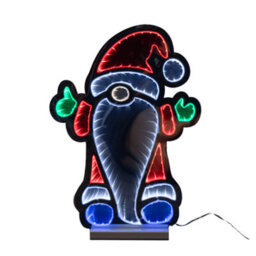 Samuel Alexander 40Cm Light Up Standing Gnome Christmas Infinity Decoration On Wooden Base With Leds - thumbnail 9