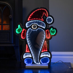 Samuel Alexander 40Cm Light Up Standing Gnome Christmas Infinity Decoration On Wooden Base With Leds - thumbnail 8