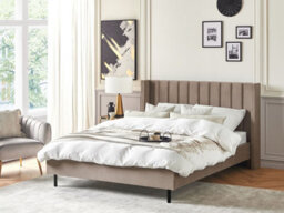 Beliani Bed Velvet Villette 160 X 200 Cm (Eu King Size) Taupe - thumbnail 2