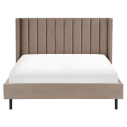 Beliani Bed Velvet Villette 160 X 200 Cm (Eu King Size) Taupe - thumbnail 4