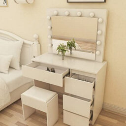 Kosy Koala Dressing Table Makeup Table With 4 Drawers Led Mirror Girls Dresser - thumbnail 4