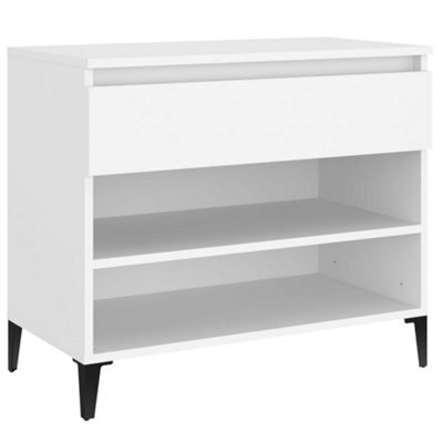 Berkfield Elegant Shoe Cabinet White 70X36X60 Cm Engineered Wood - image 1