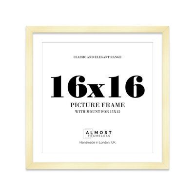 "16X16"" Gold Picture Frame - 16X16"" Square Frame With 15X15"" Mount For 16X16""/15X15"" Pictures Art Deco Style Room Decor, 1 Pack" - image 1