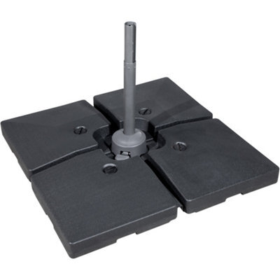 Loops 92L Fillable Parasol Base - Water & Sand - 4Pc Cross / X Garden Umbrella Stand - image 1