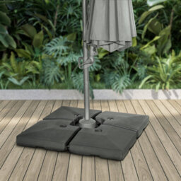 Loops 92L Fillable Parasol Base - Water & Sand - 4Pc Cross / X Garden Umbrella Stand - thumbnail 6