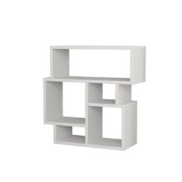 Decortie Karma Modern 5-Compartment Side End Table Living Room White H 60.5Cm - thumbnail 2