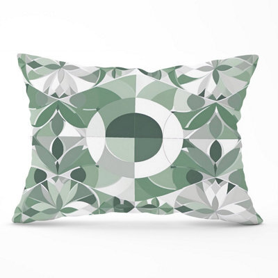 Warren Reed Designer Geometric Pastel Green Cushions 33Cm X 48Cm