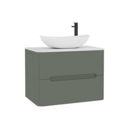 Royal Bathrooms Venice 700mm Sage Green Wall Mounted Bathroom Countertop Vanity Unit 2 Drawer With Cesar Basin - thumbnail 7