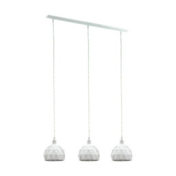 Stylish White Steel Pendant Ceiling Light With Faceted Shade And E14 Bulb Fitting - thumbnail 1