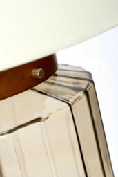 Elegant Ivory Shade Table Lamp With Aged Brass Metalwork And Dark Stained Wood - thumbnail 4