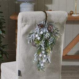 Dibor Snow Dusted White Christmas Decoration Wreath Swag 62Cm - thumbnail 3