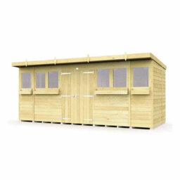 Buttercup Farm 16 X 6 Feet Pent Summer Shed - Wood - L178 X W474 X H201 Cm - thumbnail 1