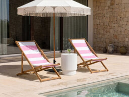 Beliani Set Of 2 Sun Lounger Replacement Fabrics Anzio/avellino 113 X 44 Cm Pink - thumbnail 2