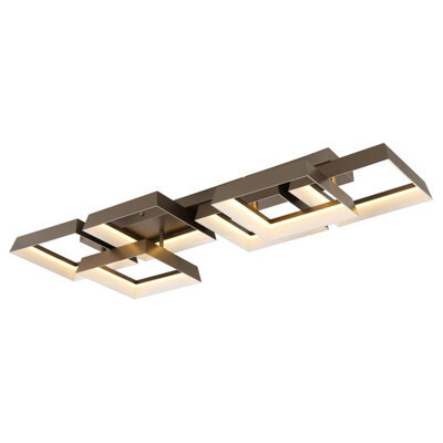 Luminosa Lighting Luminosa Syrakus 6 Square Semi Flush Ceiling Light Matt Coffee Led 3000K - image 1