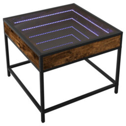 Walplus Coffee Table With Infinity Led Smoked Oak 50X50X41 Cm - thumbnail 3