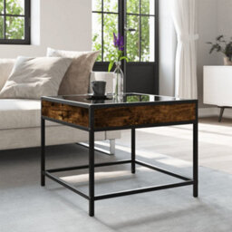 Walplus Coffee Table With Infinity Led Smoked Oak 50X50X41 Cm - thumbnail 4