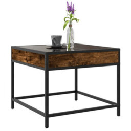 Walplus Coffee Table With Infinity Led Smoked Oak 50X50X41 Cm - thumbnail 5